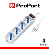 ProPart Multipresa 4pos bipasso/schuko espina10A +interr.