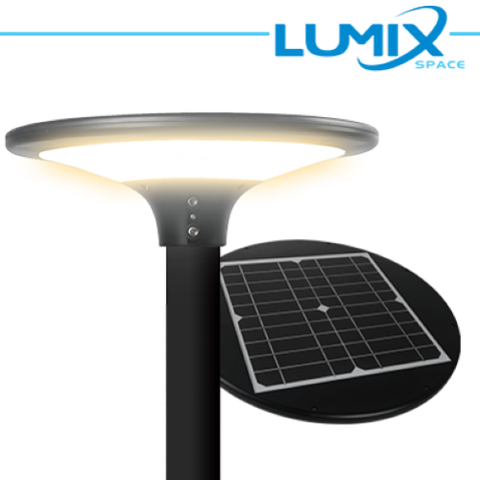 LUCE NATURALE - 4000K TESTA PALO SOLARE LED 4000K PANNELLO FOTOVOLTAICO E SENSORE