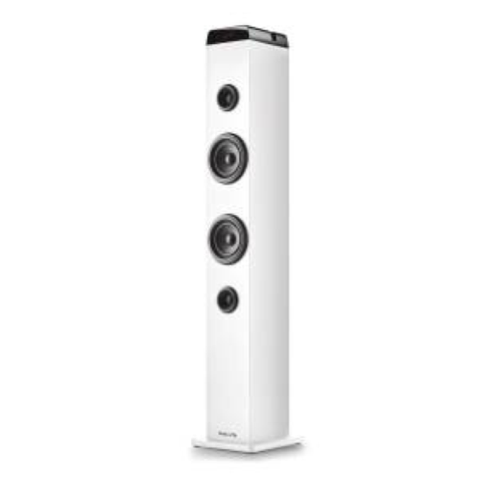 Altavoz NGS Torre Sky Charm Pro Bluetooth USB Radio FM AUX 50W Blanco