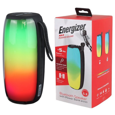 Altavoz ENERGIZER BT + 1800 mAh, radio FM portátil, tarjeta micro SD y USB
