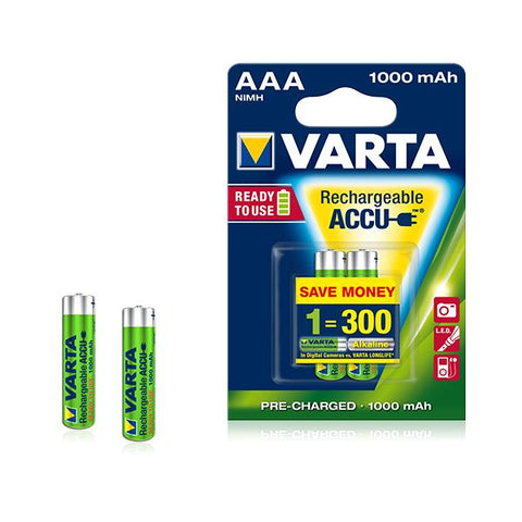 BATTERIA MINISTILO AAA RICARICABILE 1000MAH CONF.BLISTER 2PZ VART