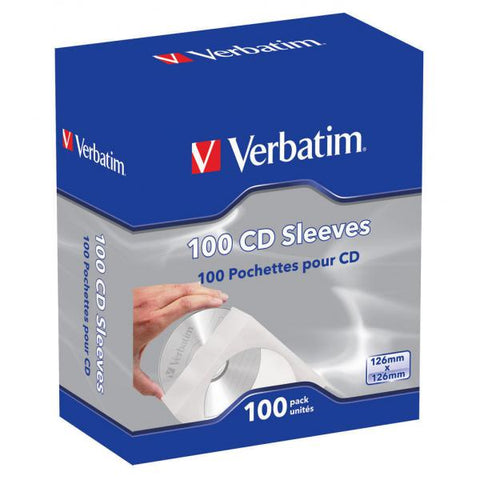 VERBATIM BUSTE PORTA CD/DVD IN CARTONCINO 125X125 mm BIANCO CONF 100 Pz.
