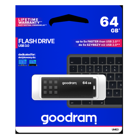 Pendrive GoodRAM 64GB BLACK USB 3.0 - retail blister