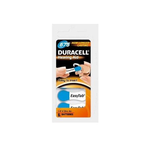 DURACELL EASYTAB 675 BATTERIE AL LITIO PER APPARECCHI ACUSTICI BLU CONF 6 Pz.