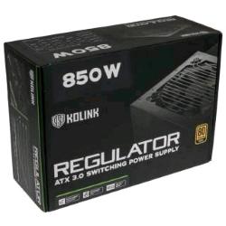 KOLINK REGULATOR ALIMENTATORE ATX 850W MODULARE CERTIFICAZIONE 80+ GOLD RAFFREDDAMENTO ATTIVO BLACK