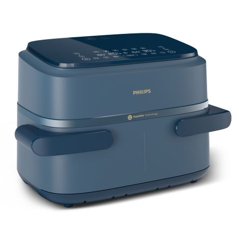 PHILIPS FRIGGITRICE AD ARIA MULTICOOKER 7,1 LITRI DUAL BASKET CON DIVISORIO BLU