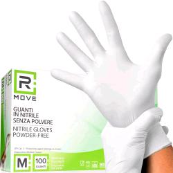 RMOVE GUANTI IN NITRILE TAGLIA M USO MEDICO SENZA POLVERE BIANCO CONF 100 Pz.