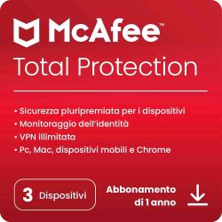 MCAFEE TOTAL PROTECTION 3 DISPOSITIVI 1 ANNO BOX