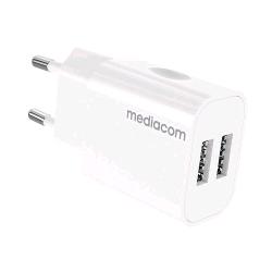 MEDIACOM MD-A100 CHARGER CARICABATTERIE DA RETE 2 x USB-A 5V 2.4A 12 W BIANCO