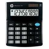 CALCULADORA DE OFICINA HP 110 CALCOLATRICE 10 CIFRE DISPLAY LCD INCLINATO ALIMENTAZIONE SOLARE BATTERIA NERO