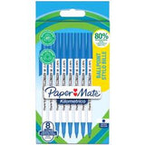 PAPERMATE KILOMETRICO RECYCLED PENNA A SFERA PUNTA 1 MM INCHIOSTRO BLU CONF 8 PZ.