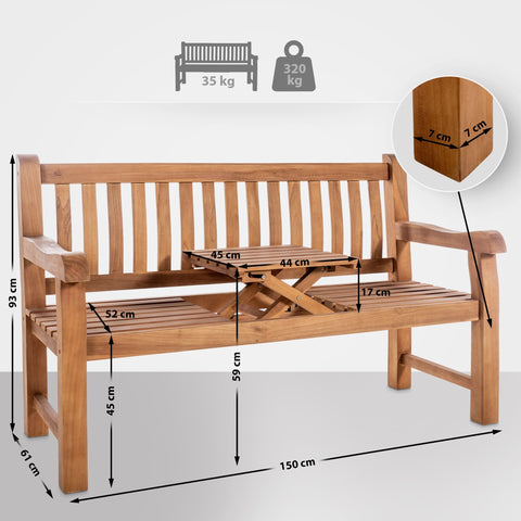 Teakbank Orlando 150 cm