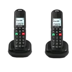 ALCATEL XL685 DUO TELEFONO CORDLESS DECT + AGGIUNTIVO VIVAVOCE AUDIO POTENZIATO 2 TASTI MEMORIE DIRETTE NERO