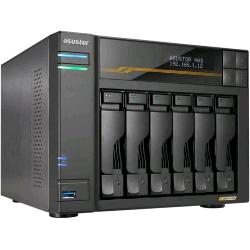 ASUSTOR LOCKERSTOR 6 GEN3 AS6806T NAS 6 BAIE AMD Ryzen Quad-Core 2.3 GHz, 16GB RAM ECC DDR5, 4 M.2 NVMe Slots, 2 5GbE & 2 10GbE Port, USB4 Type-C, Network Attached Storage (Senza dischi)