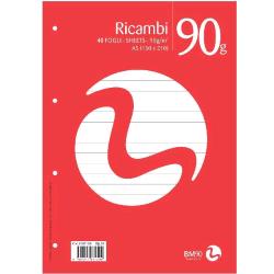 BE MORE RICAMBI NON RINFORZATI 90 GR 150X210 mm A5 40 FOGLI A RIGHE 1R BIANCO