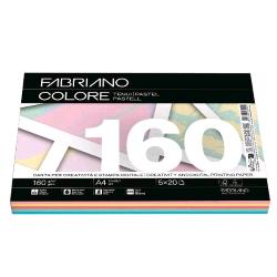 FABRIANO COLORE MIX TENUI RISMA DA 100 FOGLI 160 GR 21 X 29.7 CM A4 COLORI ASSORTITI