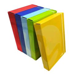 BE MORE COLOR CARTELLA PORTA PROGETTI IN CARTONCINO PLASTIFICATO 350X240X50 mm CHIUSURA CON ELASTICO PIATTO COLORI ASSORTITI