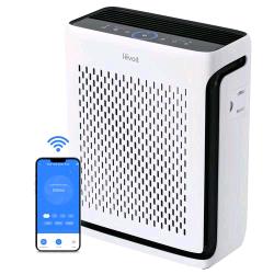 LEVOIT VITAL 100S SMART PURIFICATORE D'ARIA PER AMBIENTI FINO A 52 MQ TECNOLOGIA AIRSIGHT CONTROLLO CON APP FILTRAZIONE A 3 STADI BIANCO