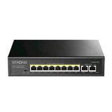 STRONG SW8010POEP SWITCH NON GESTITO 10 PORTE 8 PORTE GIGABIT PoE + MAX 100 W + 2 PORTE UPLINK IN METALLO DESKTOP