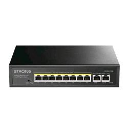 STRONG SW8010POEP SWITCH NON GESTITO 10 PORTE 8 PORTE GIGABIT PoE + MAX 100 W + 2 PORTE UPLINK IN METALLO DESKTOP