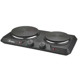 ARDES FOCUS DUO ARFOEL05 FORNELLO ELETTRICO CON 2 PIASTRE IN GHISA DA 18 E 15 CM 1500/1000W TERMOSTATO REGOLABILE NERO