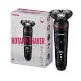 BEURER MN8X RASOIO ELETTRICO RICARICABILE 3 TESTINE AD ATTACCO MAGNETICO FLESSIBILE IMPERMEABILE NERO