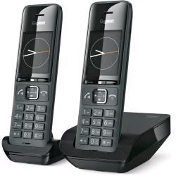 GIGASET COMFORT 520 DUO 2 TELEFONI CORDLESS DECT DISPLAY A COLORI VIVAVOCE BLACK LIST PRESA CUFFIE NERO