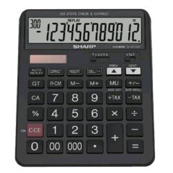 SHARP SH-ELCC12GP CALCOLATRICE 12 CIFRE ALIMENTAZIONE SOLARE BATTERIA IMPOSTAZIONE DECIMALE F43A NERO