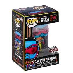 FUNKO POP MARVEL CAPTAIN AMERICA BLACK LIGHT SPECIAL EDITION FIGURA IN VINILE 9.5 CM DA COLLEZIONE