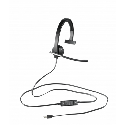LOGITECH H650E MONO CUFFIA MONOAURALE CON MICROFONO CAVO 2.2MT CONNETTORE USB COLORE NERO
