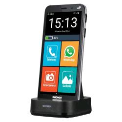 BRONDI AMICO VERO 4G+ DUAL SIM 5.7" SENIOR SMARTPHONE SENSORE DI CADUTA LOCALIZZAZIONE GPS IN TEMPO REALE TASTO SOS 4G+ NERO