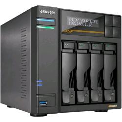 ASUSTOR LOCKERSTOR 4 GEN3 AS6804T NAS 4 BAY AMD RYZEN QUAD-CORE 2.3 GHz, RAM ECC DDR5, 4 slot M.2 NVMe, PORTA DUAL 5GbE E DUAL 10GbE, USB 4.0 Type-C, Network Attached Storage