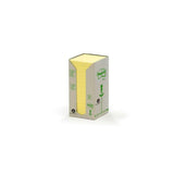 3M POST-IT NOTE 654-1T BLOCCHETTI 100 FOGLI POST-IT IN CARTA RICICLATA 76MMx76MM COLORE GIALLO CONF. 16 Pz.