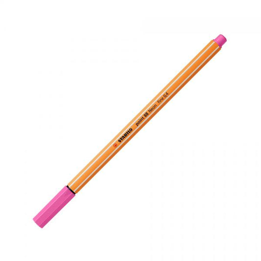 STABILO FINELINER POINT 88 NEON PENNA PUNTA IN FIBRA 0.4 mm COLORE ROSA CONF. 10 Pz.