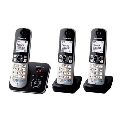 Panasonic KX-TG6823GB telefono Telefono DECT Nero, Argento Identificatore di chiamata