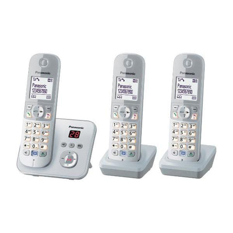 Panasonic KX-TG6823 Teléfono DECT Argento, Blanco Identificador de llamada 