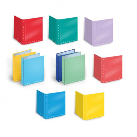 PIGNA MONOCROMO CARTELLA A4 CON ANELLI CARTONATA PLASTIFICATA CONF 5 Pz.