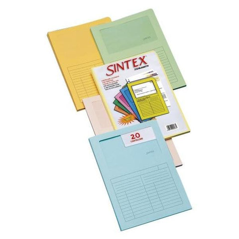 BLASETTI SINTEX CARTELLINA A L CON FINESTRA IN CARTA 297X210MM A4 COL. ASSORTITI CONF 20 Pz.