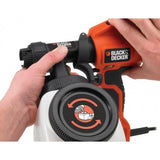 BLACK &amp; DECKER HVLP200-QS PISTOLA A SPRUZZO HVPL COMPATTA 400W DOPPIO COPERCHIO CAPACITA' 1.2LT VISCOSITA' 120 DIN/sec VISCOSIMETRO INCLUSO COLORE ARANCIONE/NERO