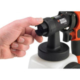 BLACK &amp; DECKER HVLP200-QS PISTOLA A SPRUZZO HVPL COMPATTA 400W DOPPIO COPERCHIO CAPACITA' 1.2LT VISCOSITA' 120 DIN/sec VISCOSIMETRO INCLUSO COLORE ARANCIONE/NERO