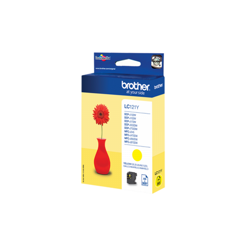 BROTHER LC-121Y CARTUCCIA GIALLO PER DCP-J132W/DCP-J552DW/DCP-J152W/MFC-J245/MFC-J470DW/MFC-J650DW/MFC-J870DW 300PG (LC121Y)