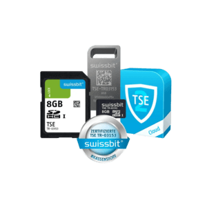 Swissbit TSE v2, microSD-Karte, 8 GB Technische Sicherungseinrichtung (TSE-Modul), Bauform: microSD-Karte, Verschlsselung: 384 Bit, SE Leistung (Signatur): 250 ms, Speicherplatz: 8 GB, Lebensdauer:
