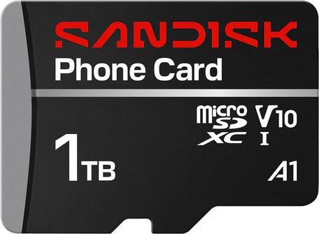 SANDISK PHONE CARD MICROSDXC 1 TB UHS-I 200MB/S R V10 U1 A1 (SDSQUBQ-1T00-GN6QN)
