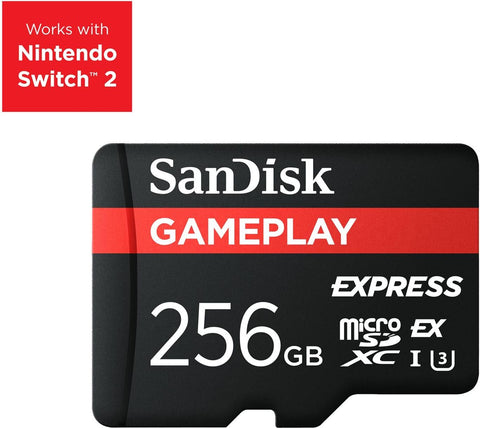 SanDisk Express microSD card Gameplay 256GB PCIE 3.1 / NVME / 880MB/s read / 650MB/s write (SDSQXFN-256G-GN6GN)