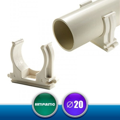 2001CF Clips Fissatubo per Tubi Rigidi Scarico Condensa - Diametro 20 mm