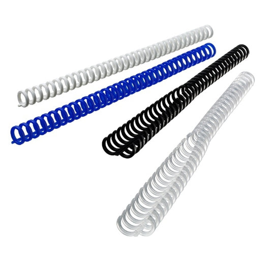 GBC PLASTIC CLIK DORSI IN PLASTICA A SPIRALE 34 ANELLI DA 8 mm RILEGATURA 1/45 FOGLI COL. TRASPARENTE CONF 50 Pz.