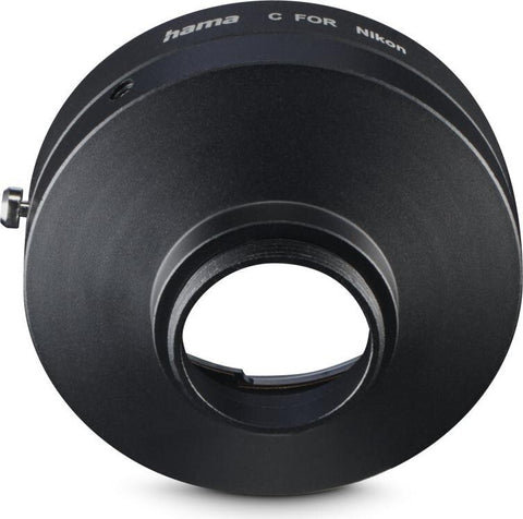 Hama Objektiv-Adapter, fr Nikon-F-Objektive an C-Mount-Kameras, Schwarz (00030771)