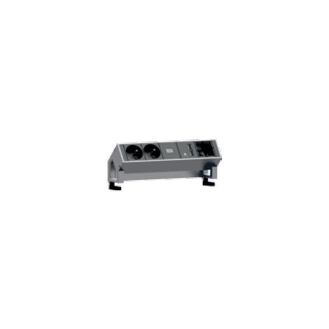 Bachmann DESK 2 2AC outlet(s) 0.2m Nero, Acciaio inossidabile prolunghe e multiple