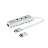 ADJ HUB USB 3.0 3P ADATTATORE TYPE-C SL 3*USB 3.0 + RJ45