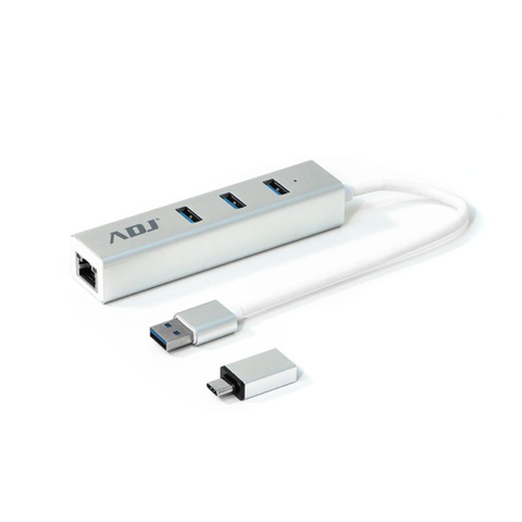 ADJ HUB USB 3.0 3P ADATTATORE TYPE-C SL 3*USB 3.0 + RJ45